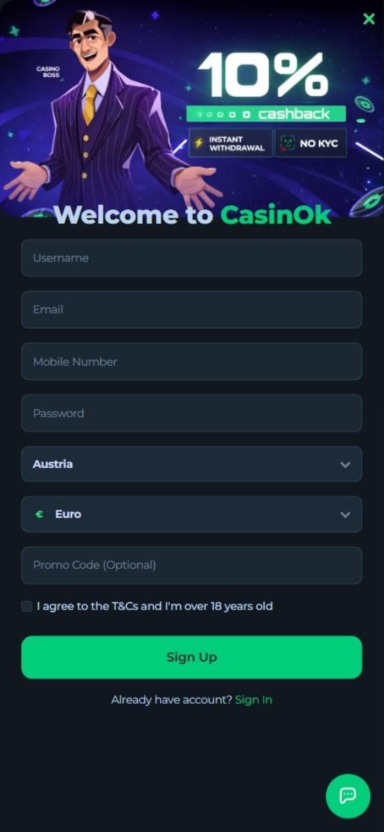 registration form
