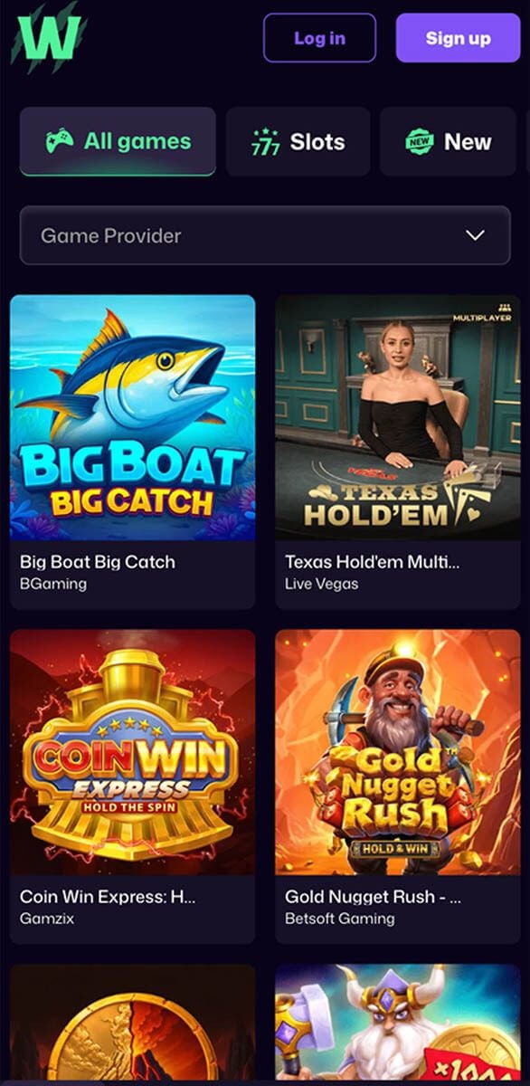Win Beast Casino Games Lobby