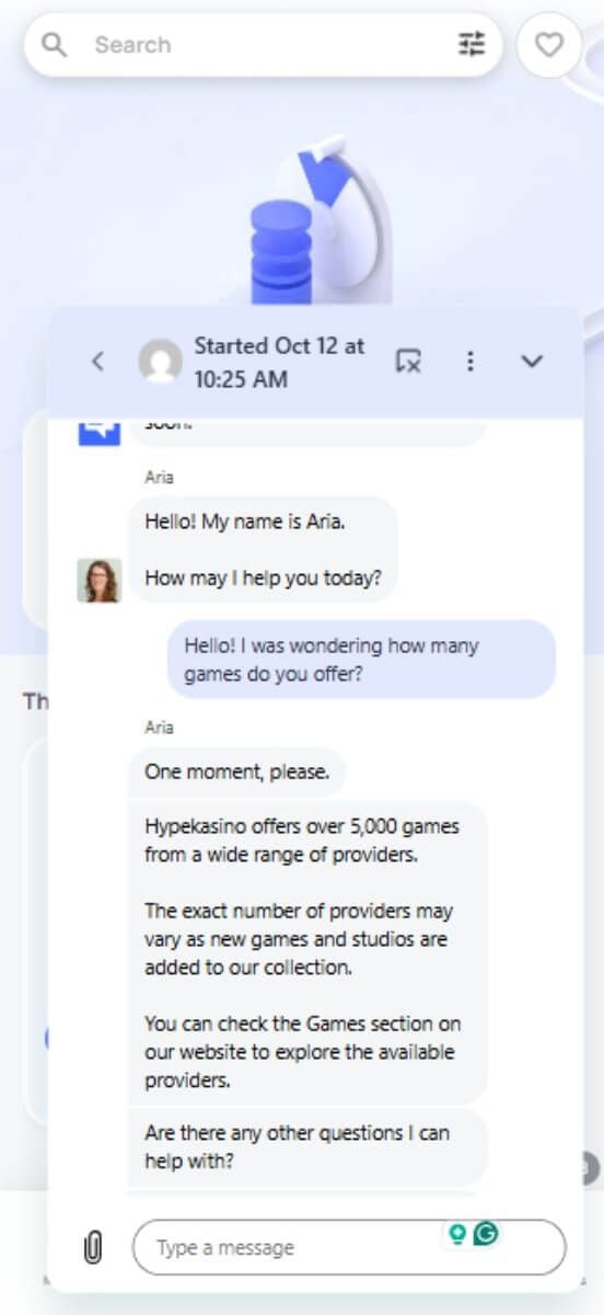 HypeKasino customer support