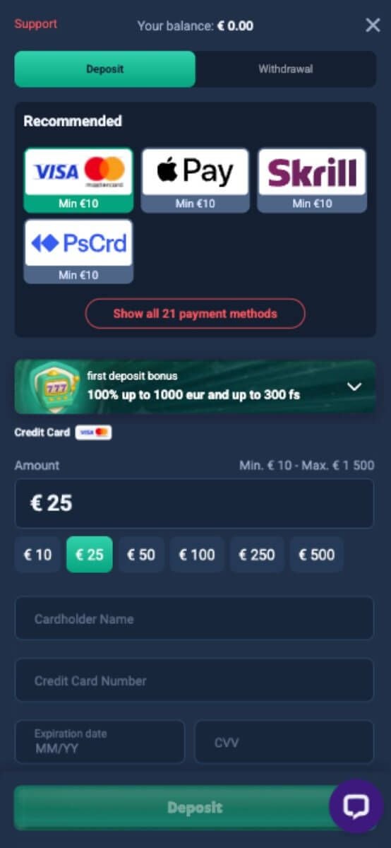 SafeCasino Cashier