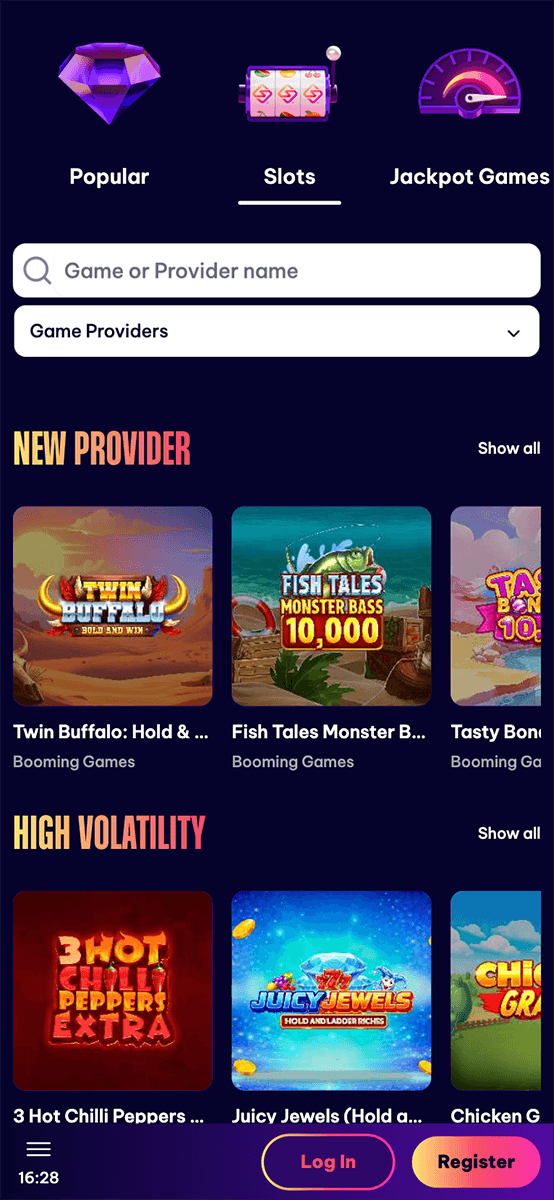 Speedz Casino Games Lobby