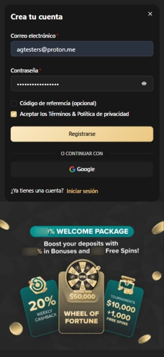 Wolf.io Casino InscripciÃ³n