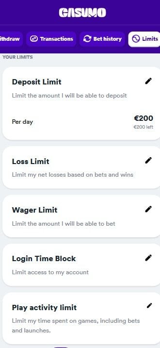 Casumo Casino Responsible Gambling Tools