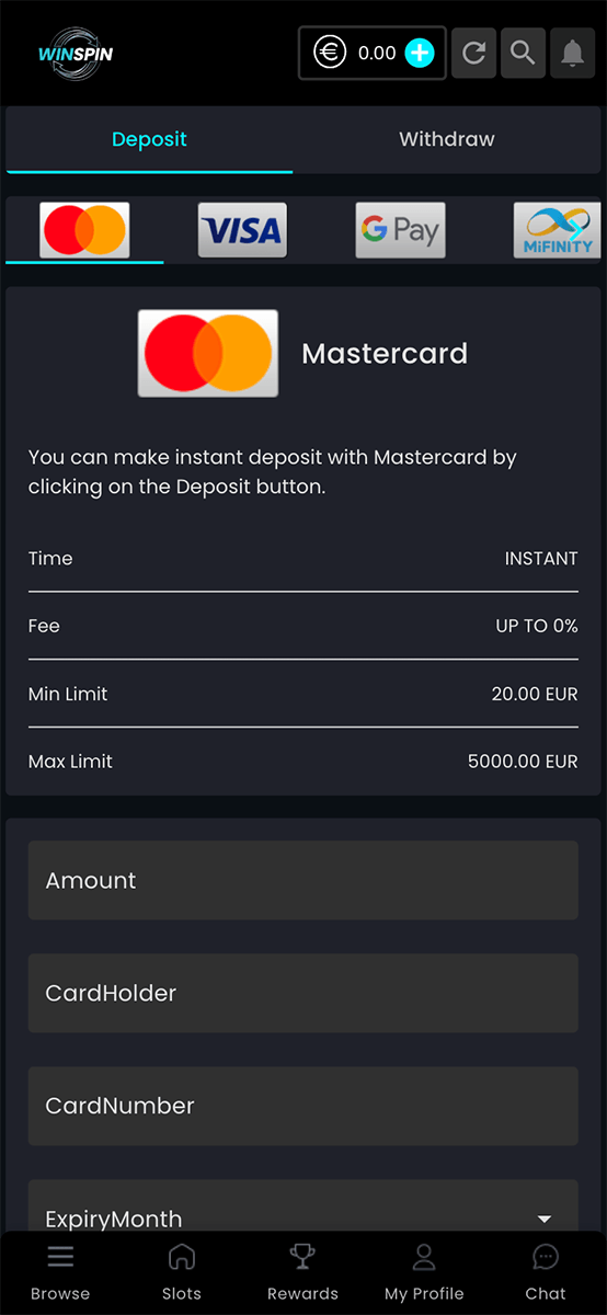 WinSpin Casino Payments
