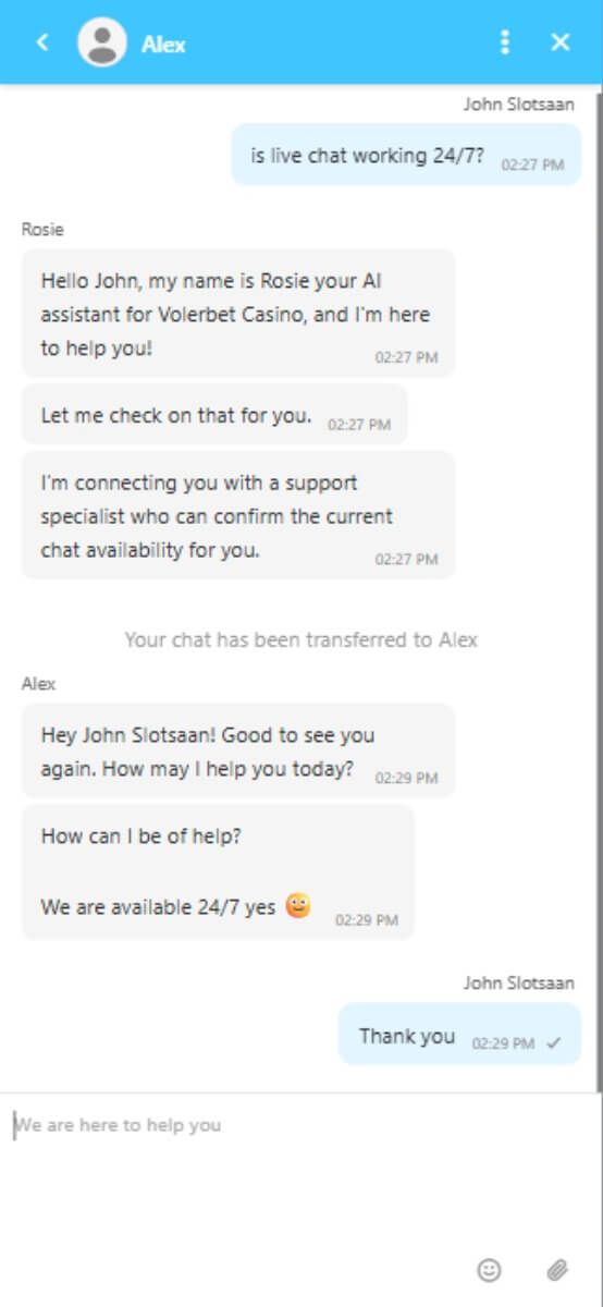 Volerbet Casino Support