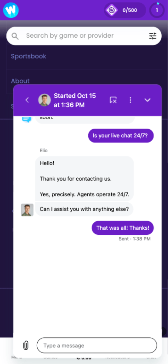 Winnerz Casino Support