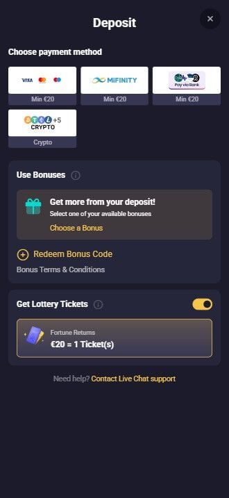 RollXO Casino payments