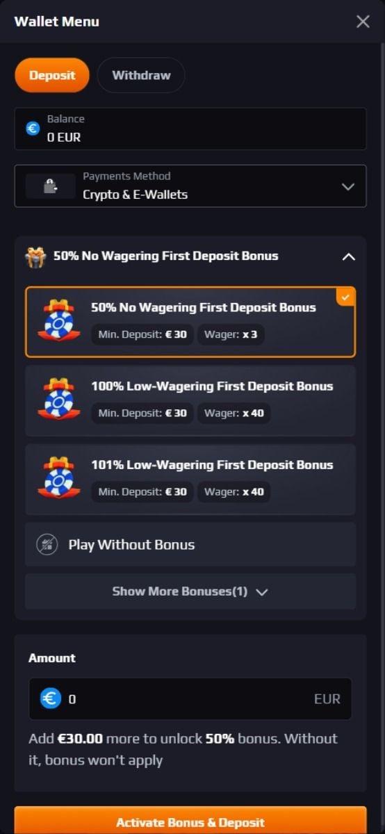 blaze casino cashier