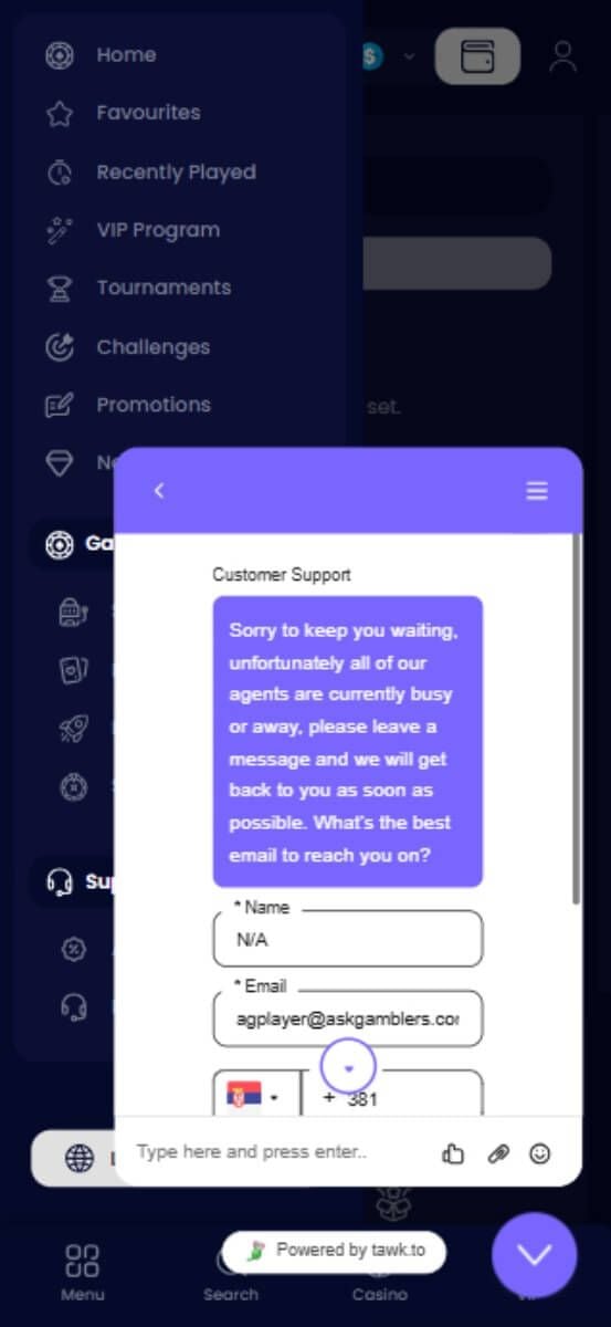 Nocturnal Casino Support