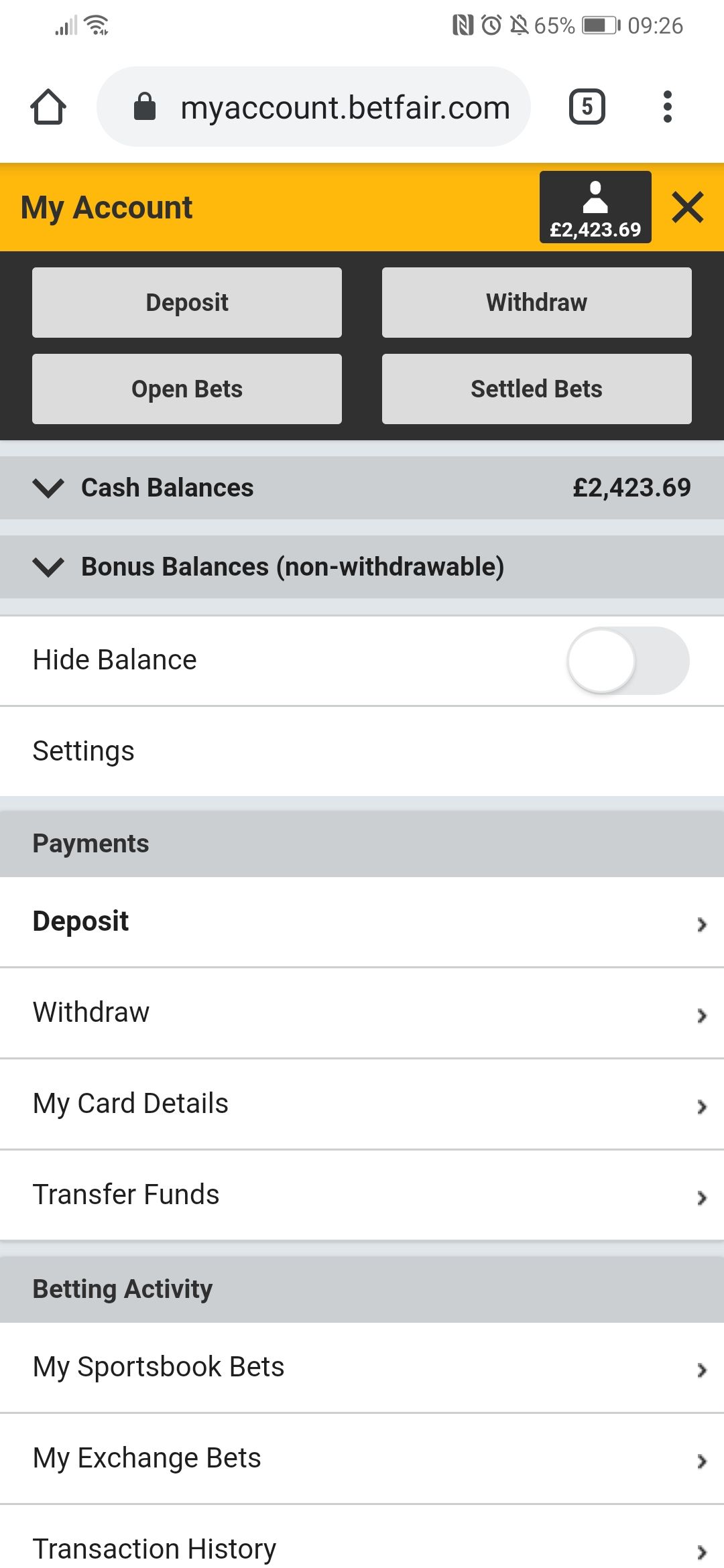 Betfair Casino Account suspended for verification Complaint
