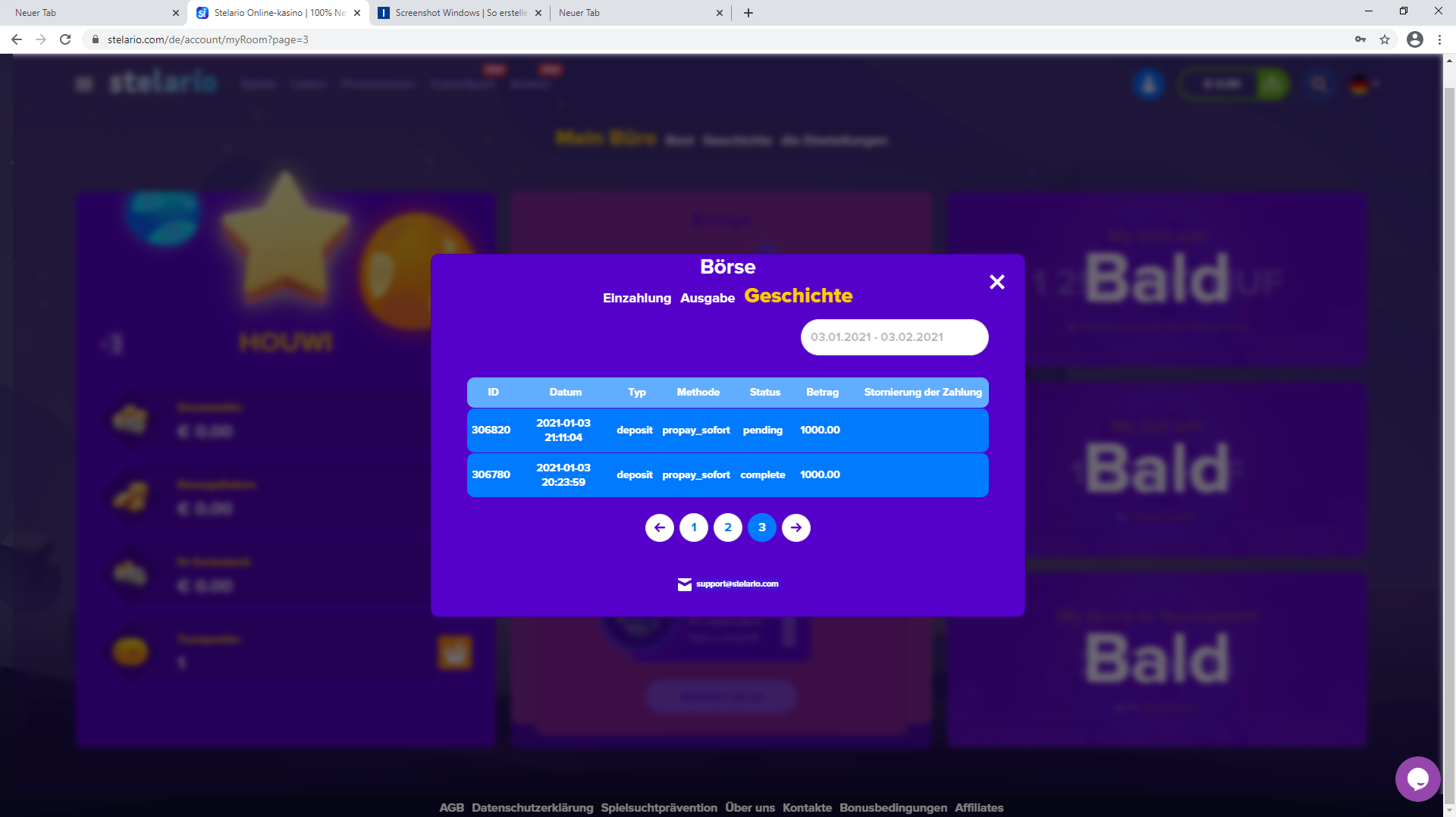 Stelario Online-kasino  100 Neukundenbonus  120 Freispiele - Google Chrome 03.02.2021 120619.png