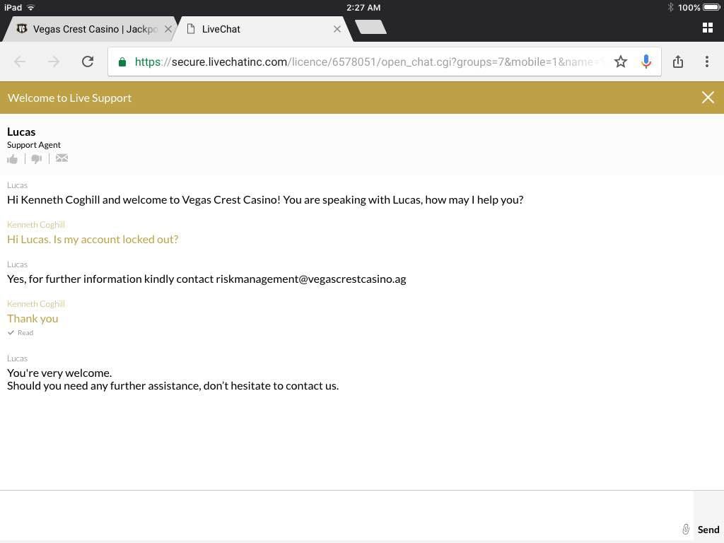 vegas crest casino 20 free spins