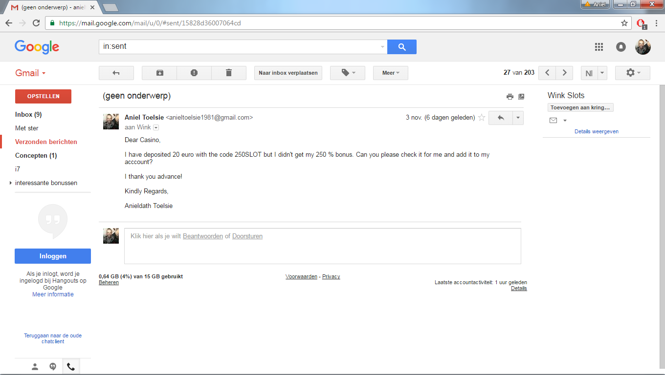 first email to secret slots.png
