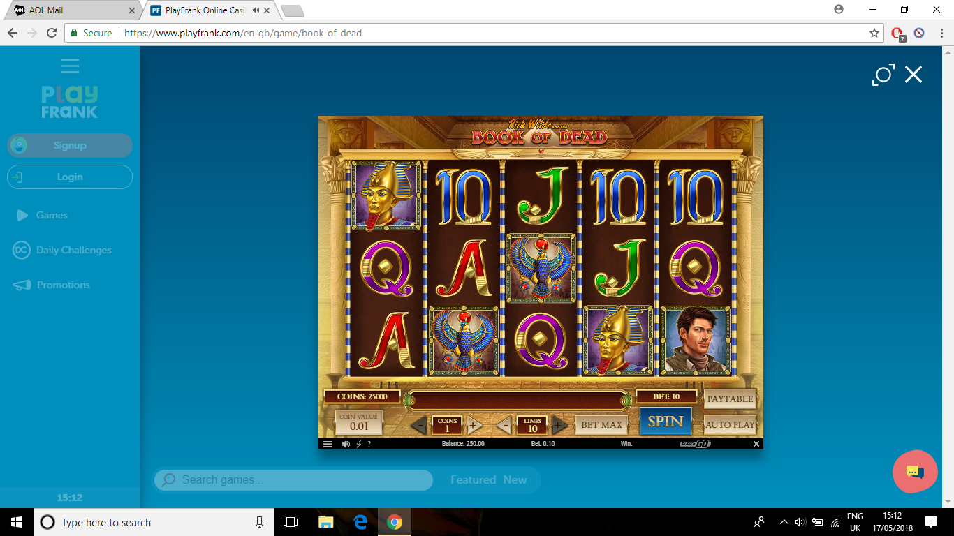 PlayFrank Casino Unable to play due to a casino glitch, refund