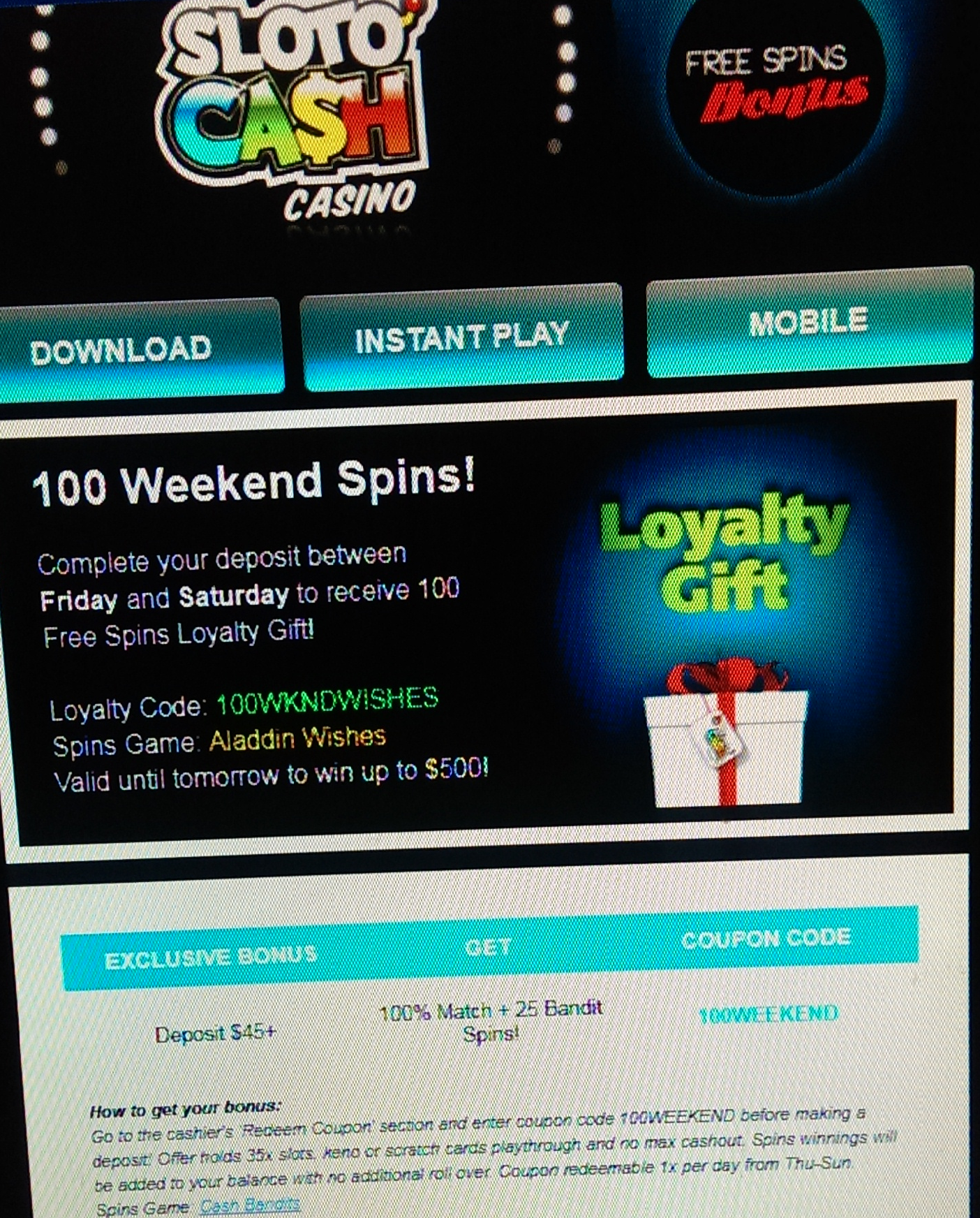 100 weekend spins.png