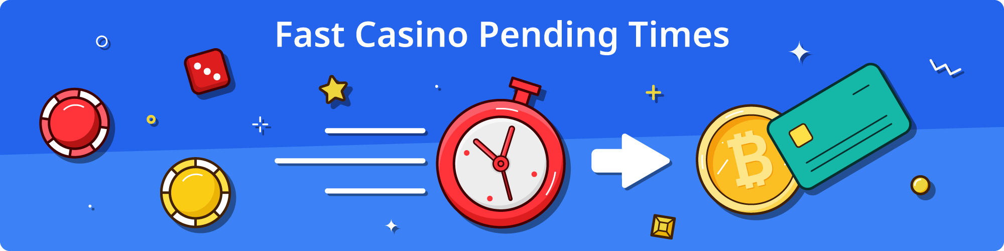Clock and bitcoin symbol representing fast casino withdrawals