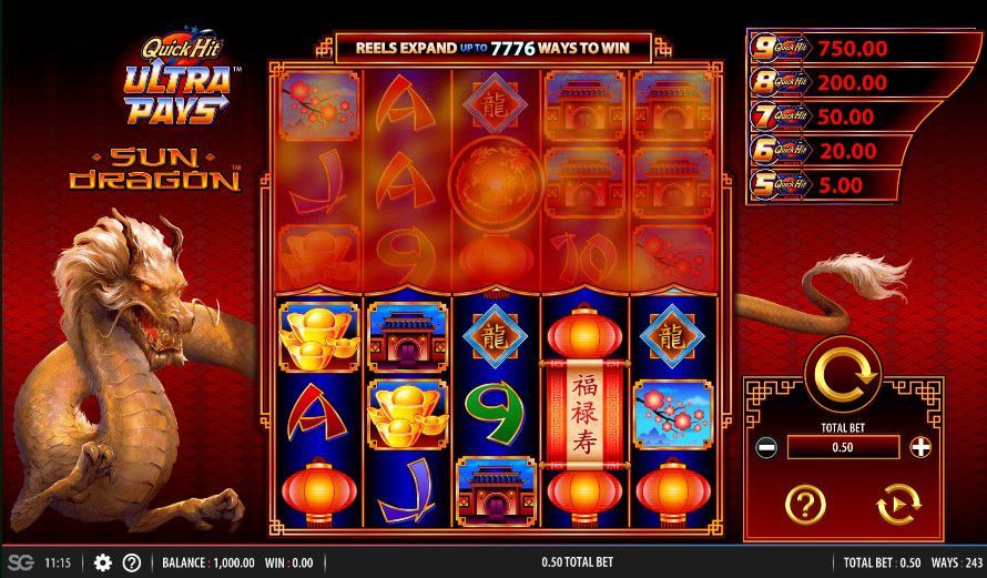 Slot Quick Hit Ultra Pays Sun Dragon