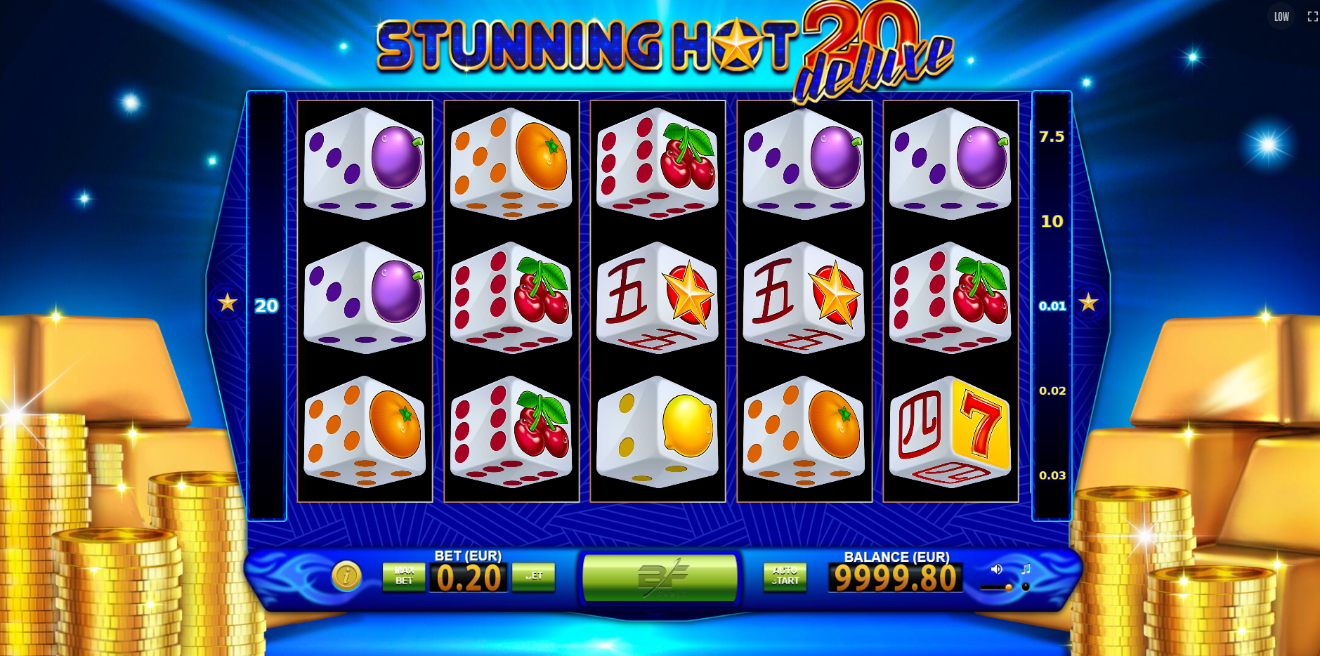 Stunning Hot 20 Deluxe Dice Slot