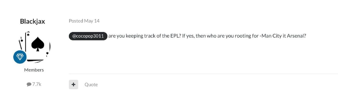 A comment from a forum member
