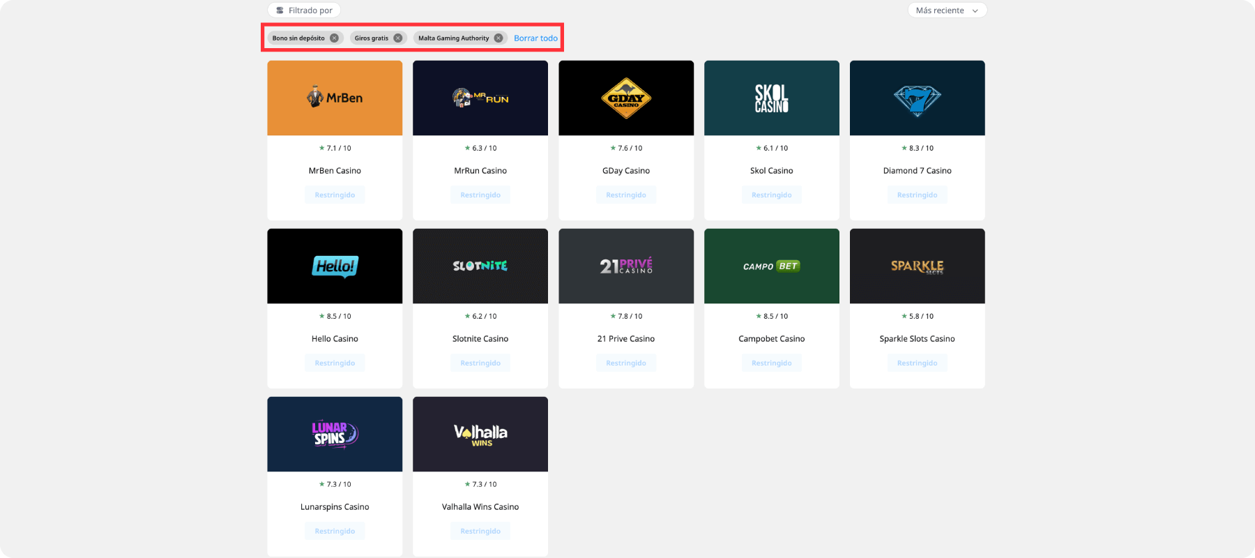 Explora los casinos