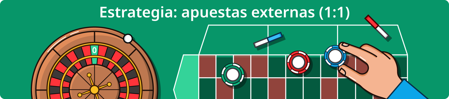 Apuestas externas en una mesa de ruleta francesa