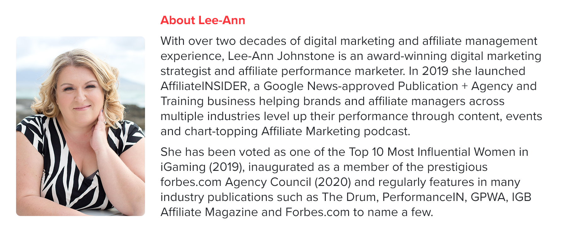 Lee-Ann Johnstone Bio