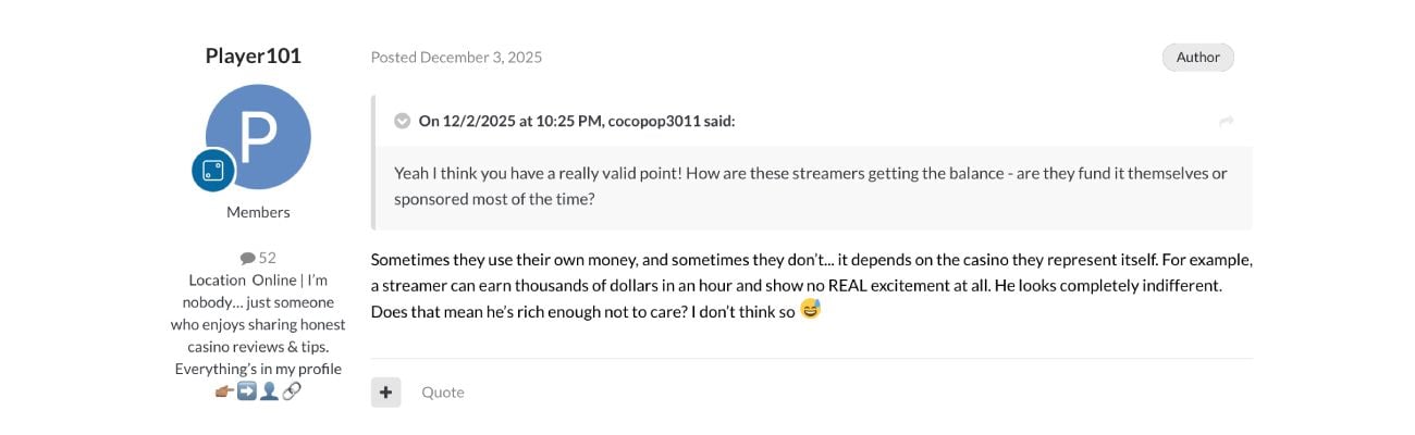 Forum debate over influencers and streamers