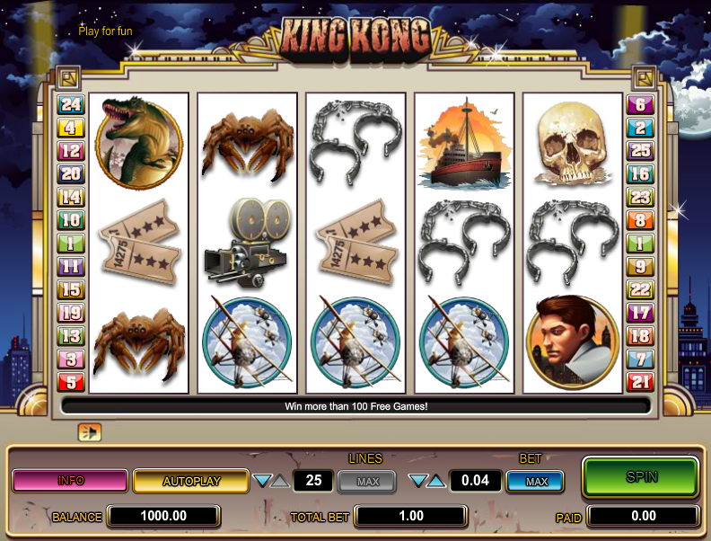 King Kong Cash Jackpot King Slot - Free Spins, No Deposit