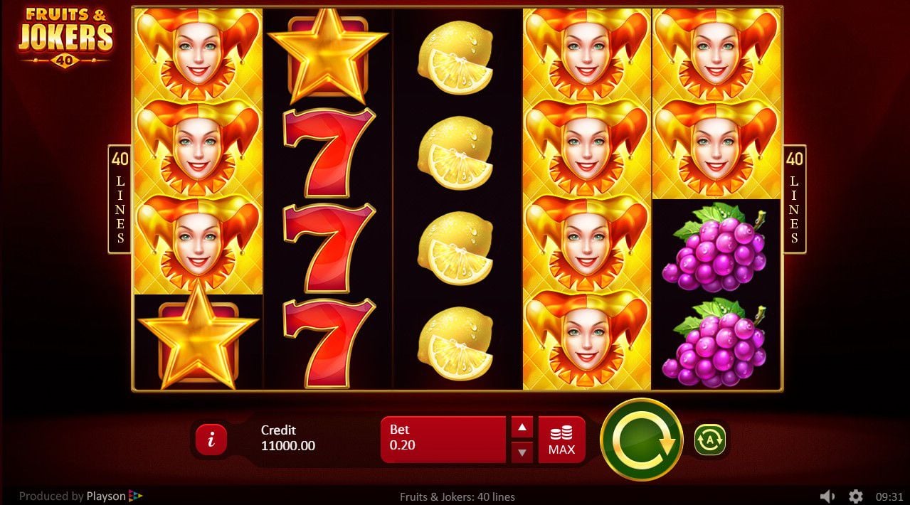 Fruits & Jokers: 40 lines