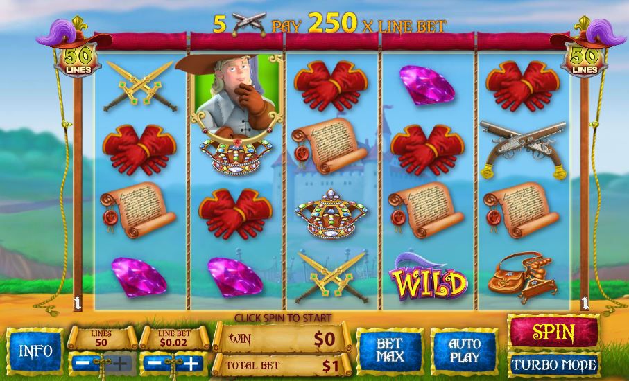 The Three Musketeers and the Queen's Diamond Slot
