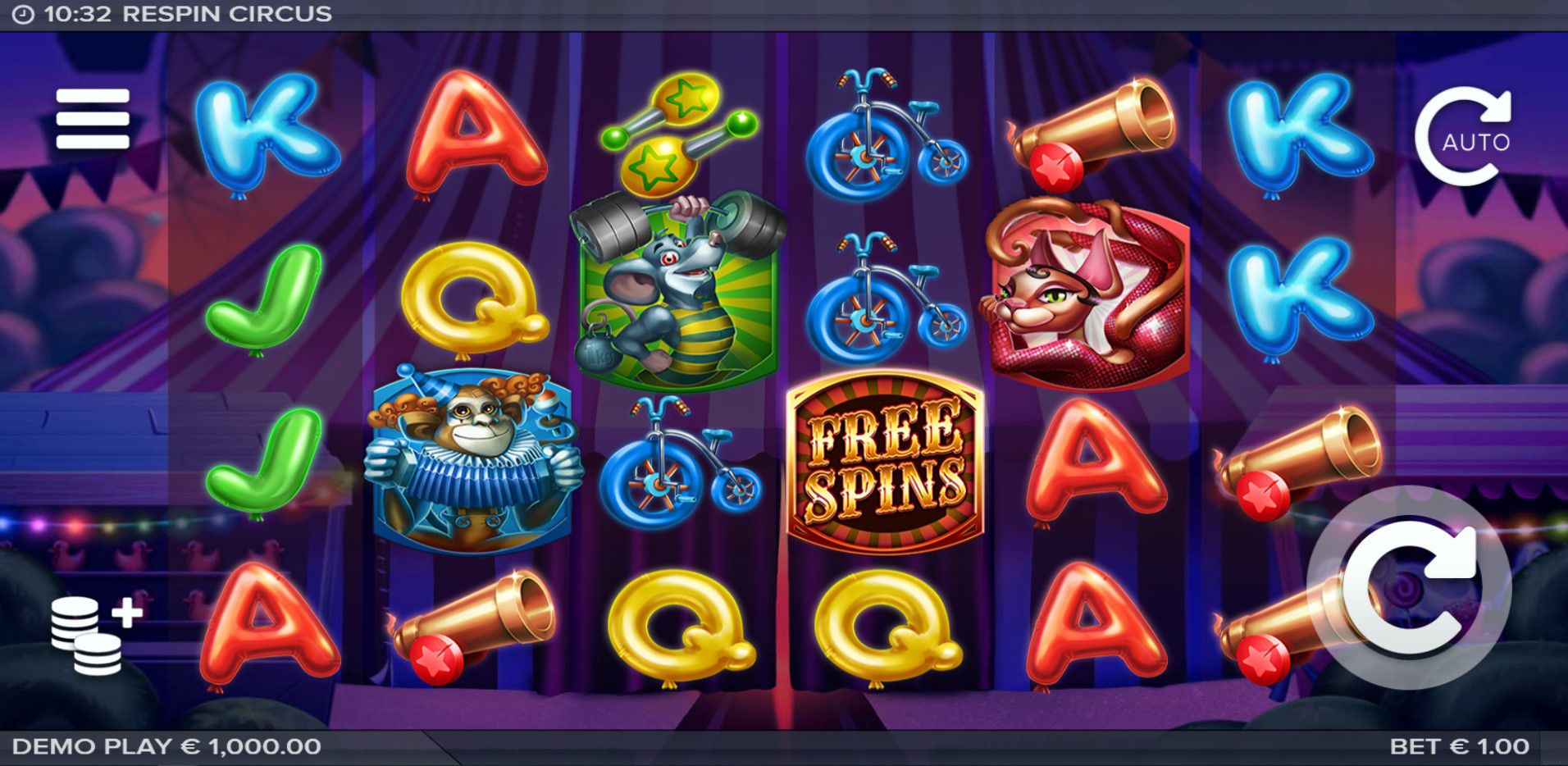 Free spins circus games