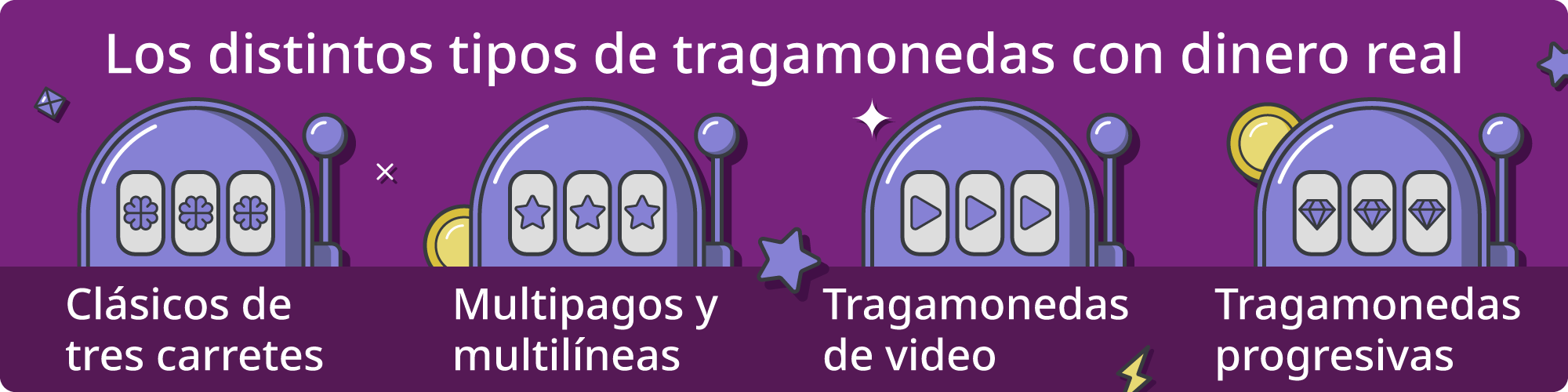 Varios tipos de tragamonedas con dinero real