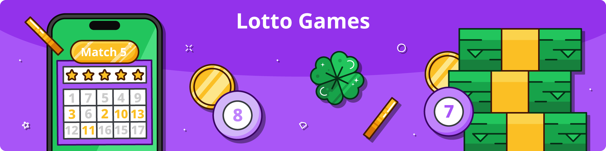 Digital lottery ticket with winning numbers on a mobile app