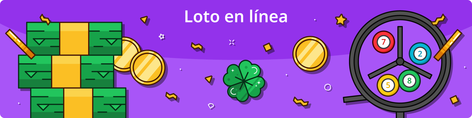 Un tambor de lotería con bolas girando y confeti cayendo