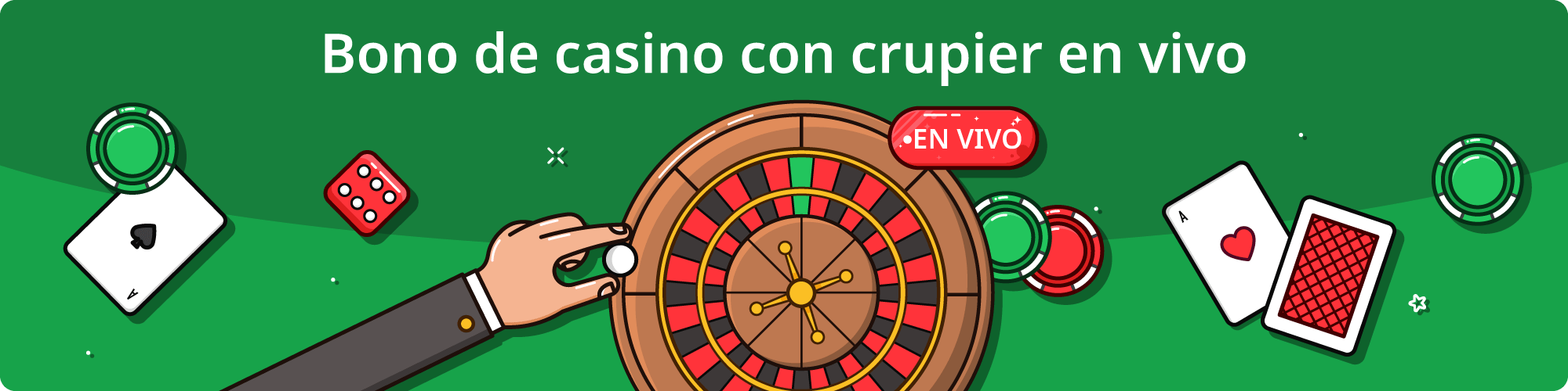 Bono de casino con crupier en vivo