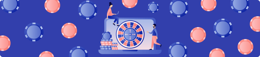 Roulette Rad mit Casino Chips