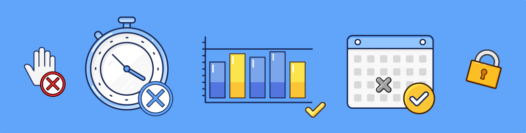 Illustration of a monthly calendar with a budget bar and a marked stopping point 