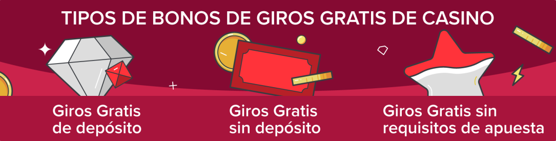 Diferentes tipos de bonos de Giros Gratis de casino