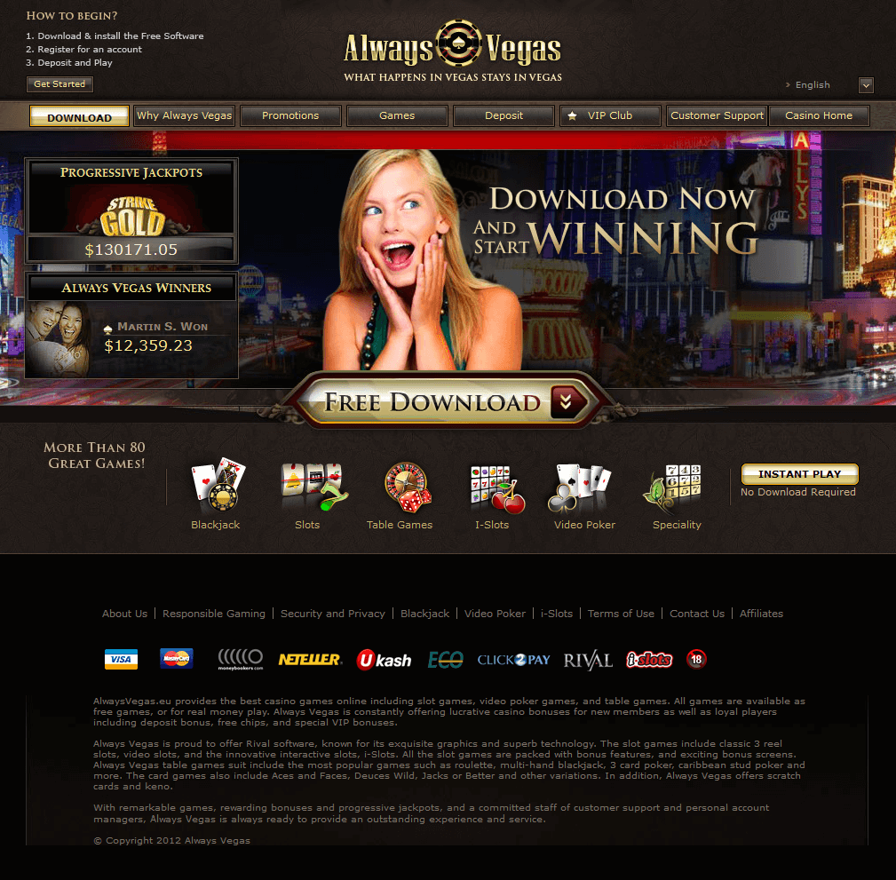Always Vegas Casino No Deposit Bonus Always Vegas Casino No Deposit Bonus