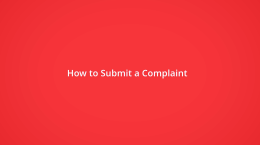 How to Submit a Complaint